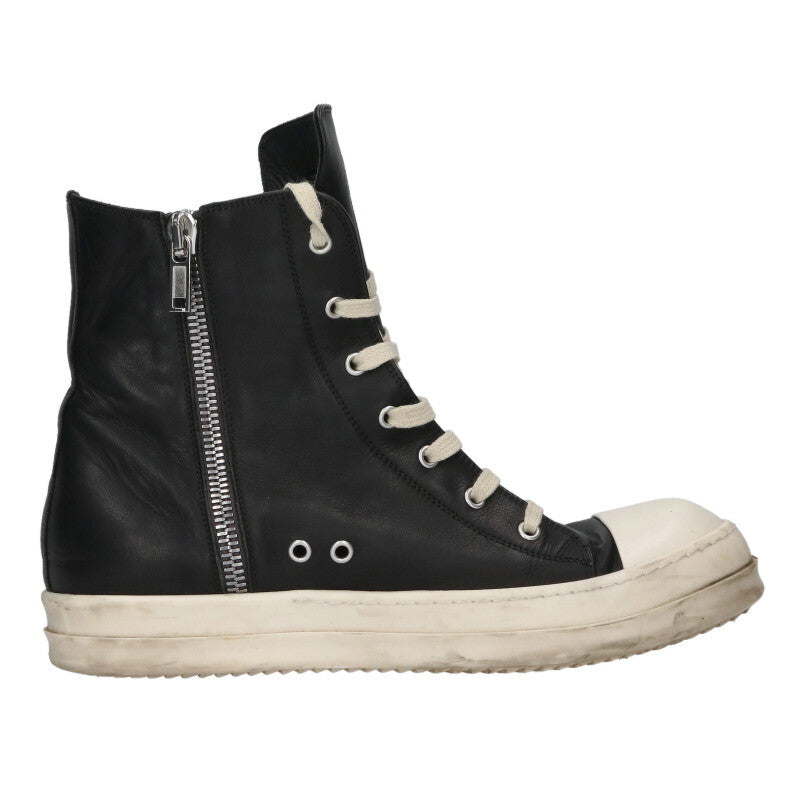 Rick Owens RAMONES Leather High-Top Blk/Wht Size 9.5