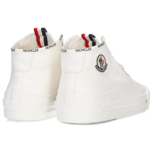 MONCLER Lissex Logo Patch Canvas Mid-Cut White Size 7.5