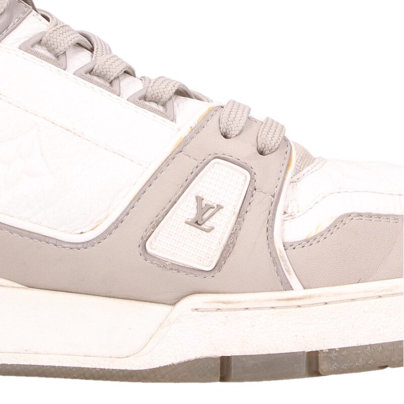 LOUISVUITTON LV Trainer Low-Top Sneakers White Size 8
