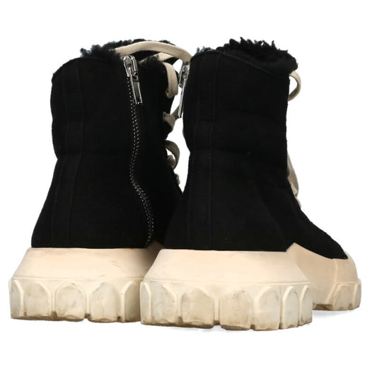 Rick Owens Shearling Side-Zip Sneaker Black/White Size 7.5