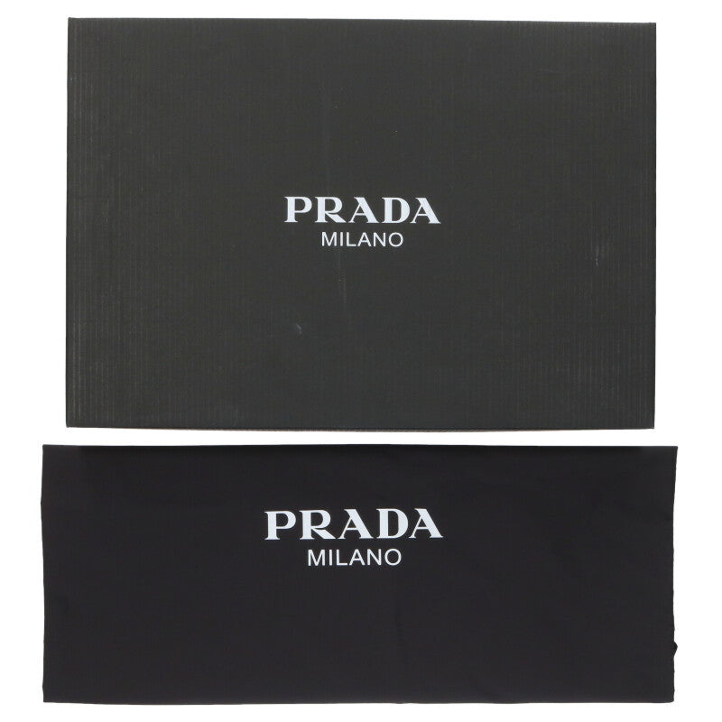 PRADA 2EE437 Triangle Plaque Low Top Sneakers White Size 7.5