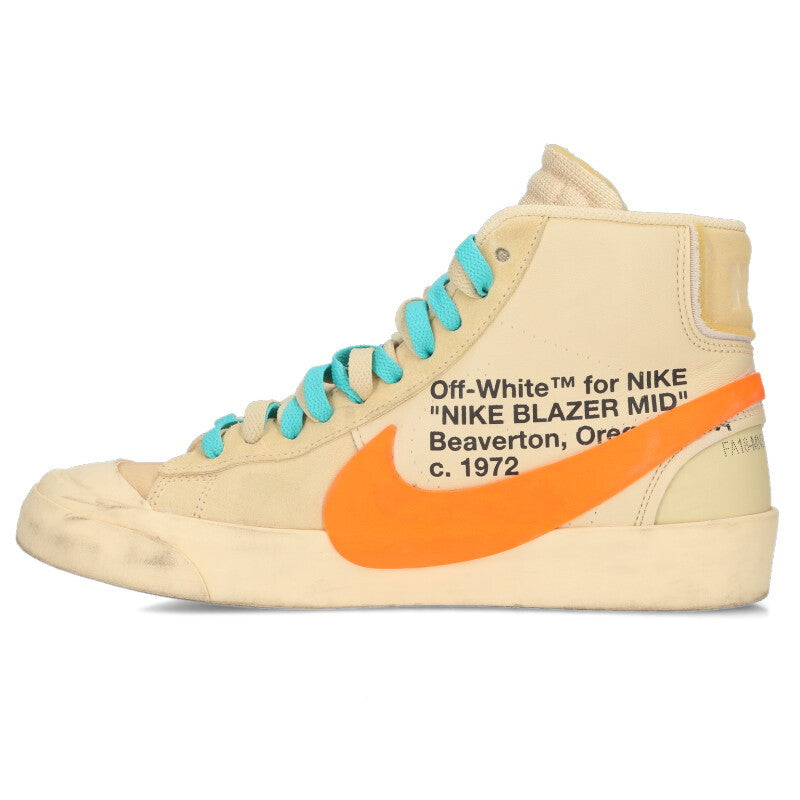 NIKE OFF-WHITE Blazer Mid Halloween Sneakers Orange Size 8