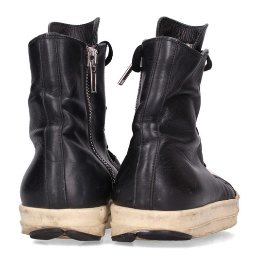 Rick Owens Ramones Leather Hi-Top Sneakers Black Size 7.5