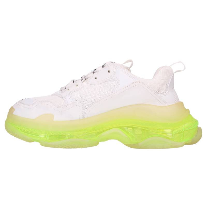 BALENCIAGA TRIPLE S Lace-Up Sneakers White Yellow Size EU 42