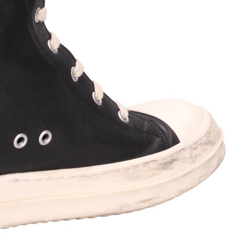 Rick Owens Ramones Leather High-Top Sneakers Size EU 41