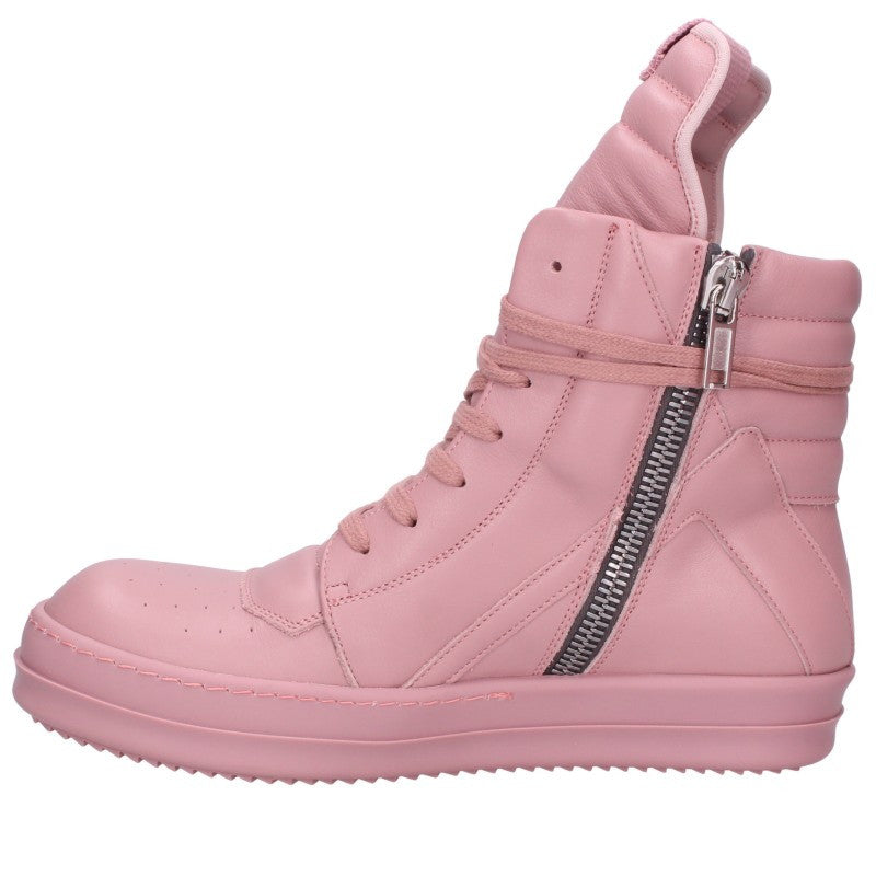 Rick Owens Geobasket Leather Hi-Top Sneaker Pink Size 39.5