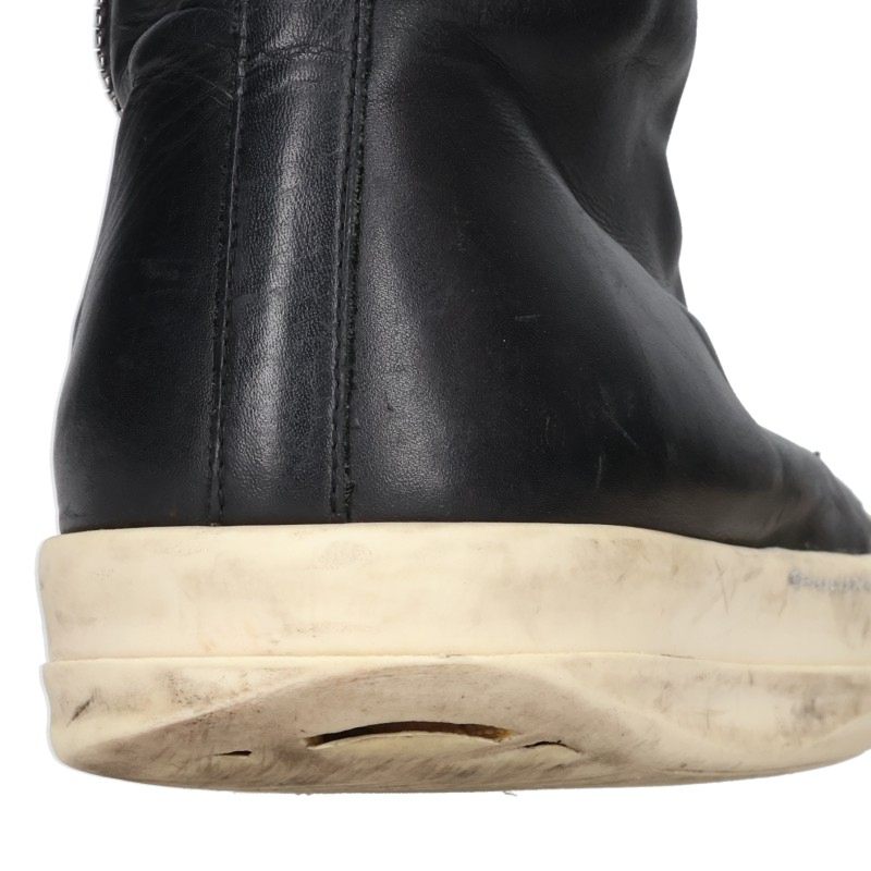 Rick Owens RAMONES Leather High-Top Black White Size EU 43