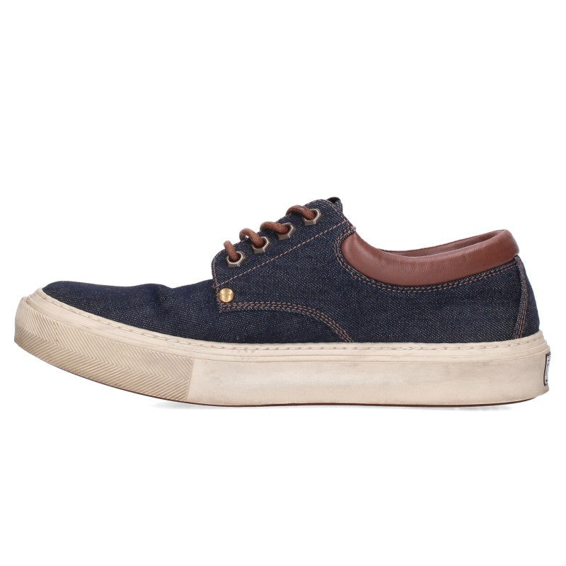 LOUISVUITTON Denim Low Top Sneakers Blue Size 7.5