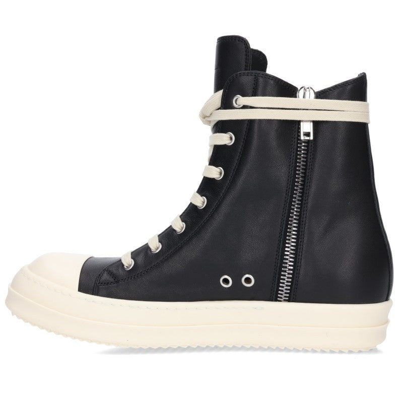 Rick Owens RAMONES Leather Sneakers Black/White Size EU 42