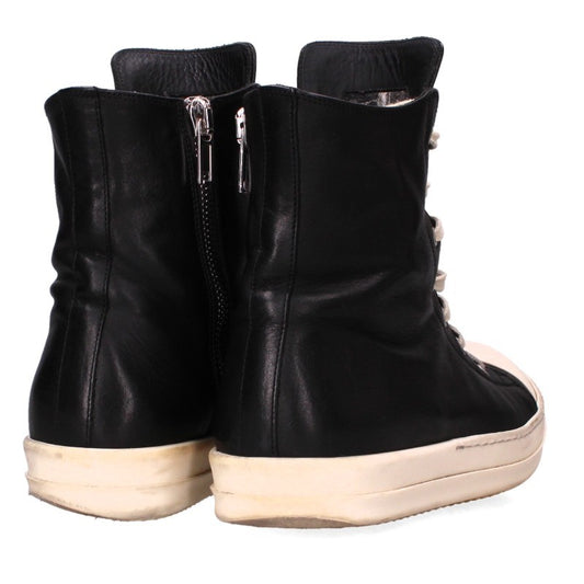 Rick Owens Leather Ramones Hi-Top Sneakers Black Size EU 42