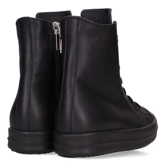 Rick Owens RAMONES Leather Hi-Top Sneakers Black Size 36