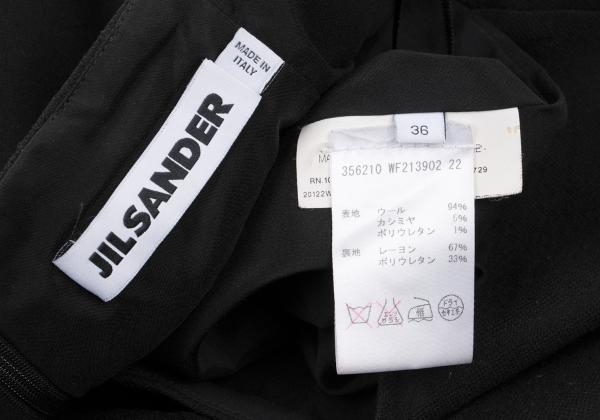 JIL SANDER Black Cashmere Blend Pencil Midi Skirt Size 36