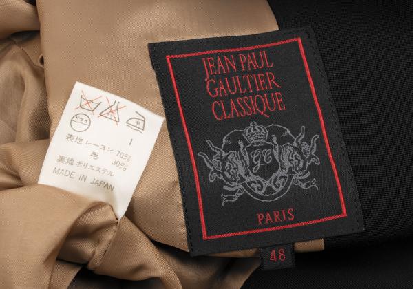 Jean Paul GAULTIER CLASSIQUE Rayon Wool Top Black Size 48
