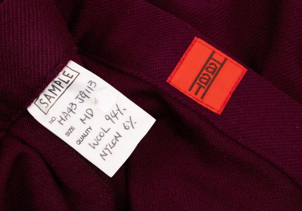 ISSEY MIYAKE HaaT Wool Hem Curve Panel Red Purple Skirt Size M