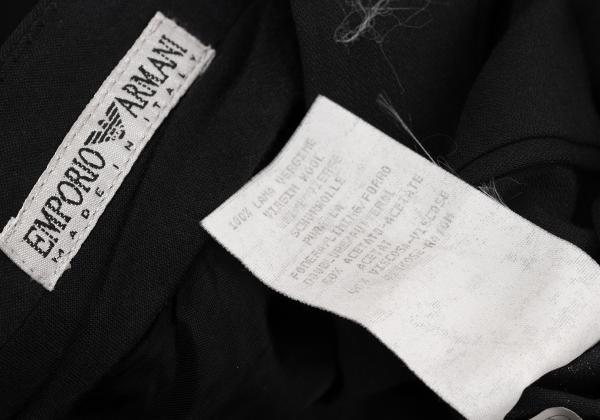 EMPORIO ARMANI Wool Center Crease Pants Black Size 46
