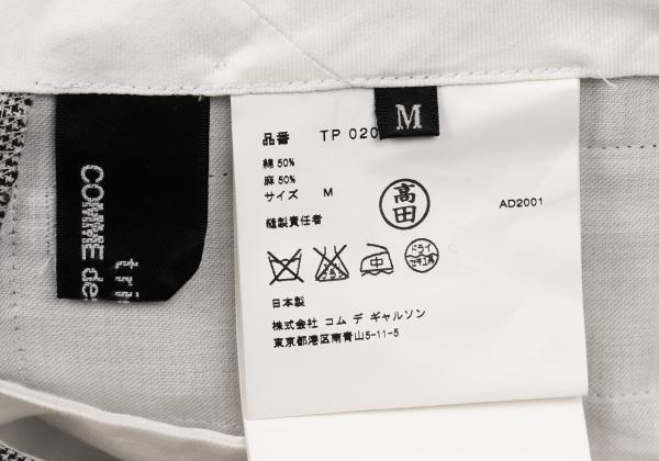 COMME des GARCONS Puppytooth Cotton Linen Pants Black Size M