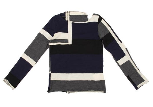 COMME des GARCONS Prod Wash Patchwork Sweater Blue Size M