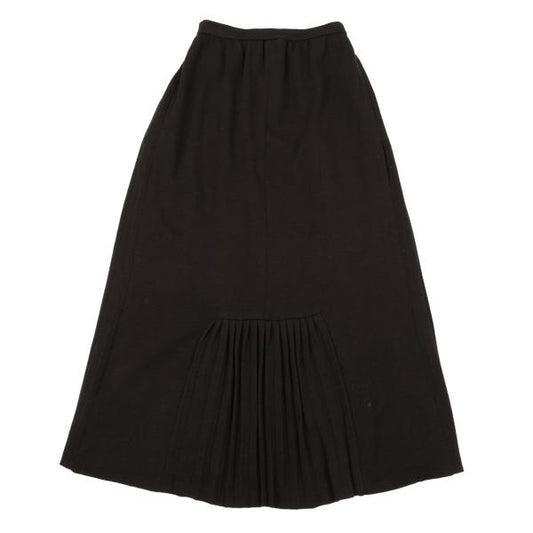 Yohji Yamamoto FEMME Wool Pleated Panel Dark Brown Skirt Size S