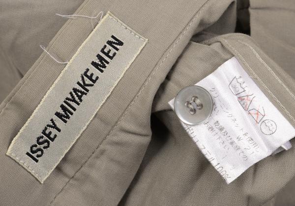 ISSEY MIYAKE MEN Wrinkle Pleat Band Collar Shirt Gray Size M