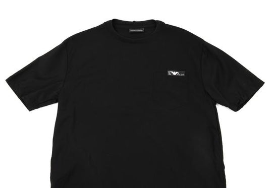 EMPORIO ARMANI Eagle Logo Tape Pocket T-Shirt Size S