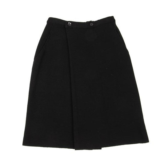 Y's Wool Half Wrap Knit Skirt Black Size M