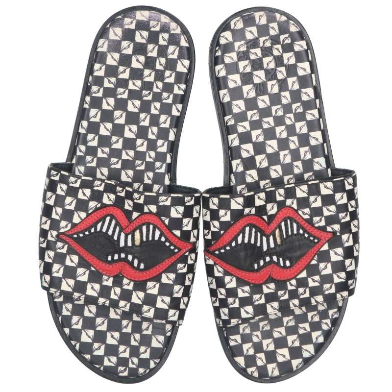 Chrome Hearts 99EYES Chopper Patch Leather Sandal Size 7.5