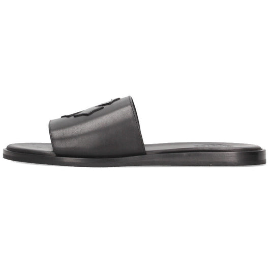 Chrome Hearts CH Slide Leather CH Sandals Black Size EU 42