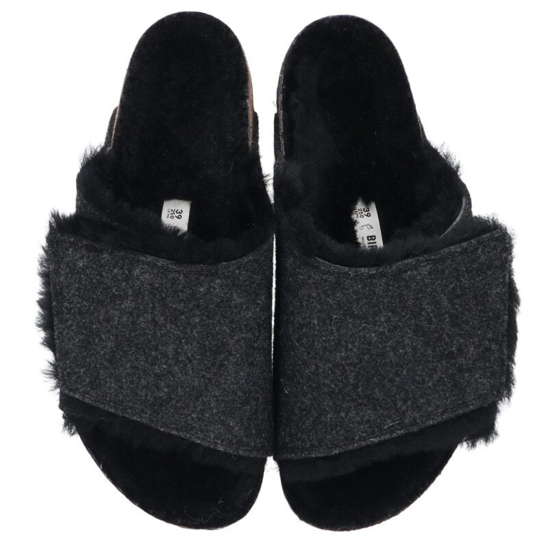 BIRKENSTOCK Solana Shearling Sandals Black Size 6