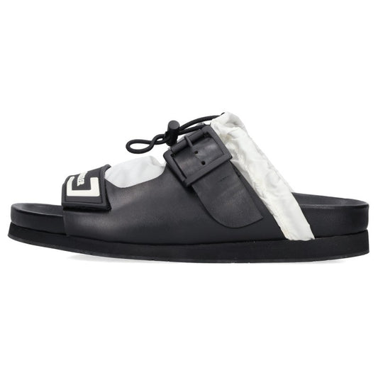 MONCLER SAMLA SANDALS Rubber Logo Tape Sandals Black Size 7