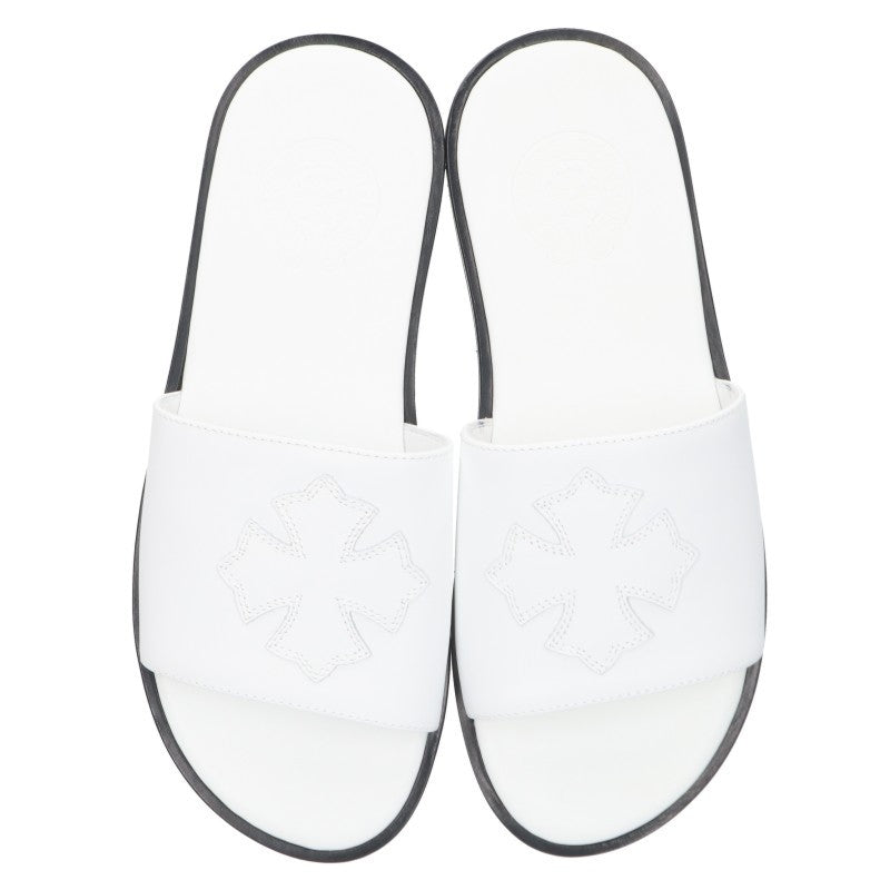 Chrome Hearts CH Plus Patch Leather Sandals White Size EU 39
