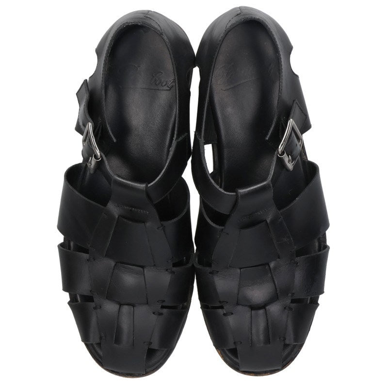 Paraboot Pacific Gurkha Sandals Black Silver Size EU 42