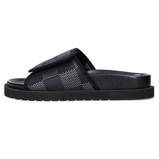 LOUISVUITTON Miami Damier Leather Sandals Black Size 5