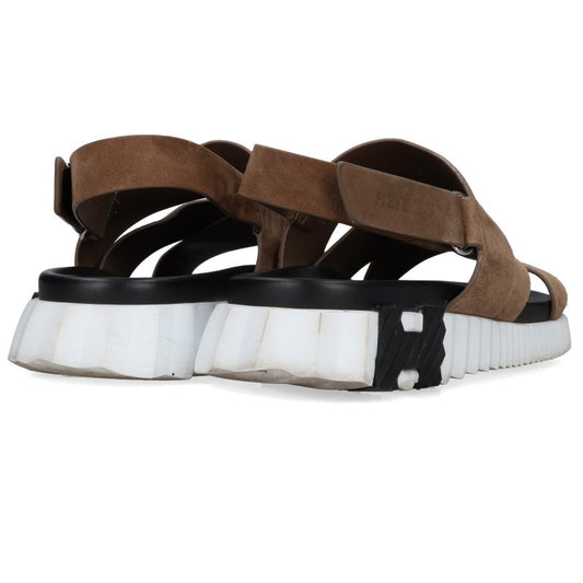 HERMES Electric Black White Brown Sandals Size EU 41
