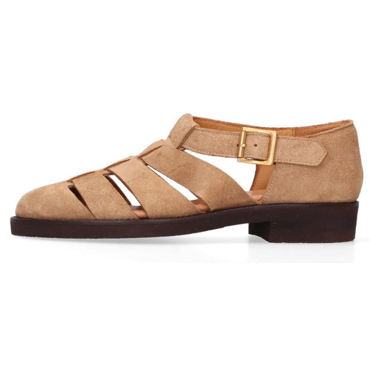 WH Brown Suede Sandals Size 6.5