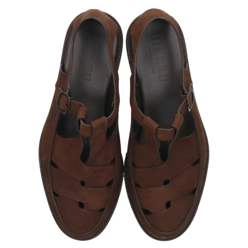 HEREU BESSO Nubuck Ghillie Sandals Brown Size EU 40