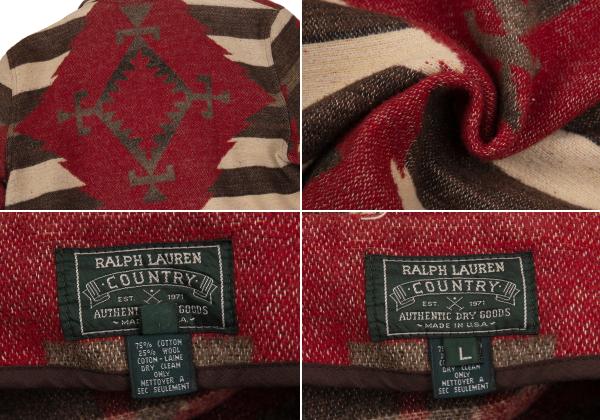 RALPH LAUREN COUNTRY Concho Navajo Jacket Red Size L