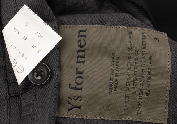 Y's for men Wool Gabardine Riri Zip Jacket Black Size 3