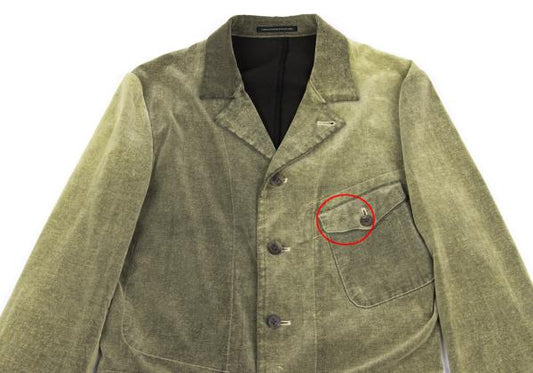 Y's for men Khaki Cotton Brushed Flap Pocket Jacket Size 2