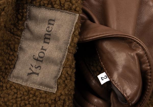 Y's for men Mouton Leather Flight Jacket Brown Size 2