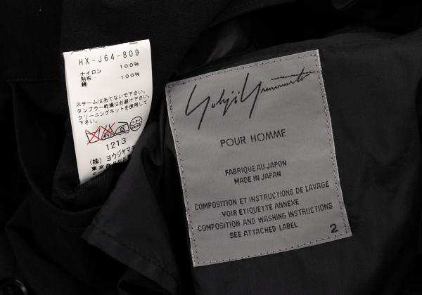 Yohji Yamamoto POUR HOMME Black Ripstop Lapel Jacket Size M