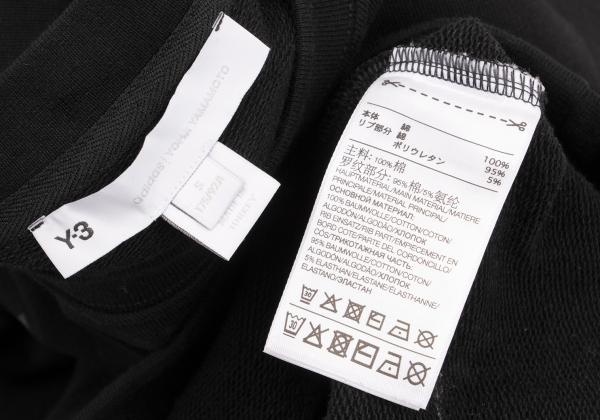Y-3 Cotton Flocked Logo Print Sweatshirt Black Size S