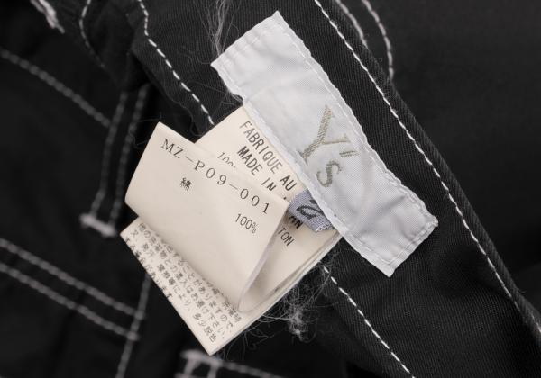 Y's for men Cotton Garment Dyed Wht Pants Black Size 2