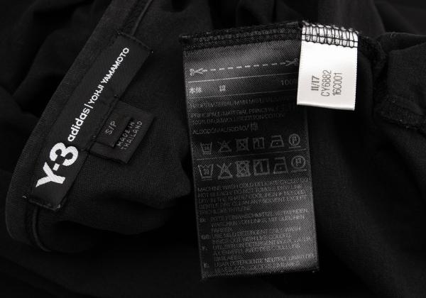 Y-3 Cotton 3-Stripe Long Sleeve T-Shirt Black Size S