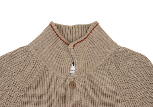 MARGARET HOWELL Cotton Wool Raglan Knit Jacket Beige Size M
