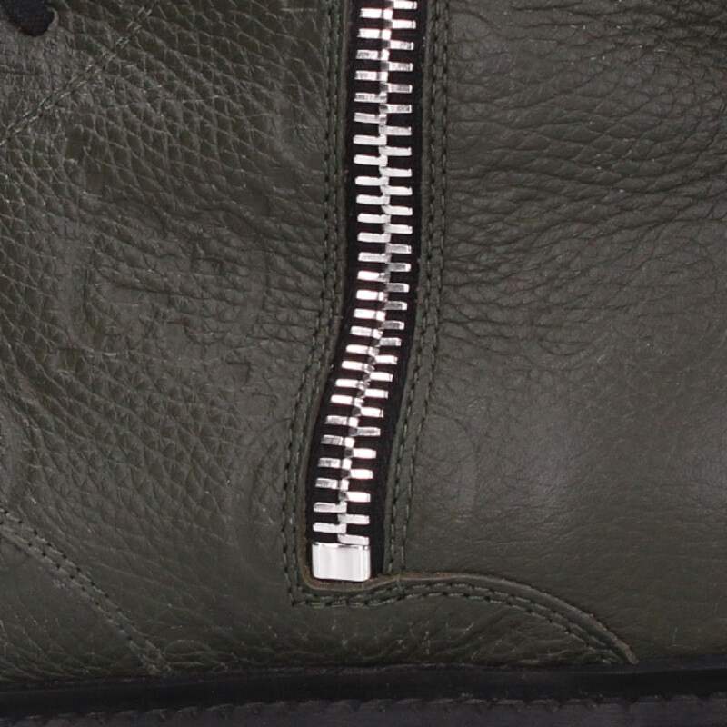 GUCCI GG Embossed Side Zip Leather Boots Size 9.5