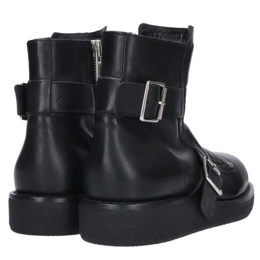 ANN DEMEULEMEESTER Black Buckle Biker Boots Size 7.5