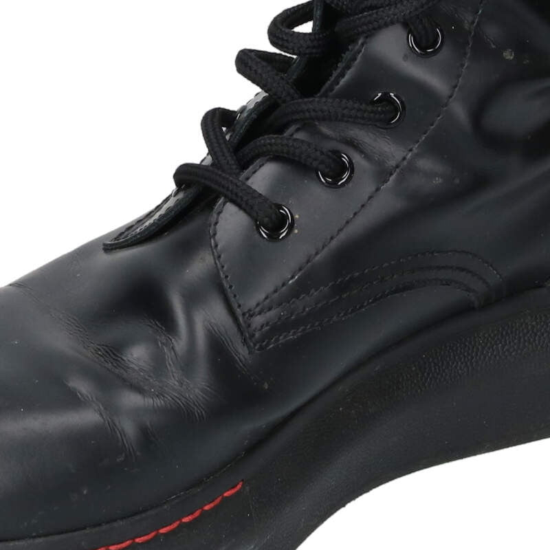 Alexander McQUEEN Black Lace-Up Leather Boots Size 7