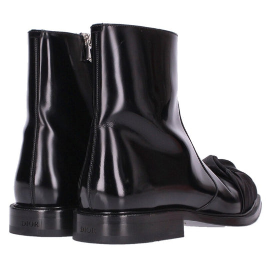 DIOR Black Satin Ribbon Side Zip Boots Size 8.5