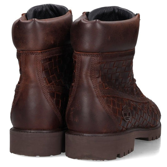 Timberland Woven Leather Lace-up Boots Brown Size 29cm
