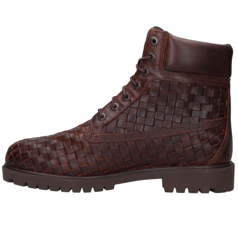 Timberland Woven Leather Lace-up Boots Brown Size 29cm